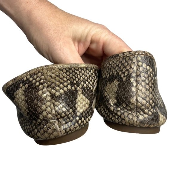 Lucky Brand Ameena Flats Womens Leather Snake Print Slip On Shoes Size 8.5 M - Picture 6 of 11